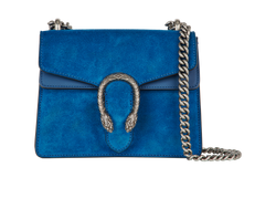 Dionysus Shoulder Bag, Suede, Blue, 421970, DB/E, 2*